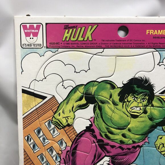 Vintage The Incredible Hulk Frame-Tray Puzzle 4520-BC by Whitman 1980 Marvel MCU - Picture 2 of 10